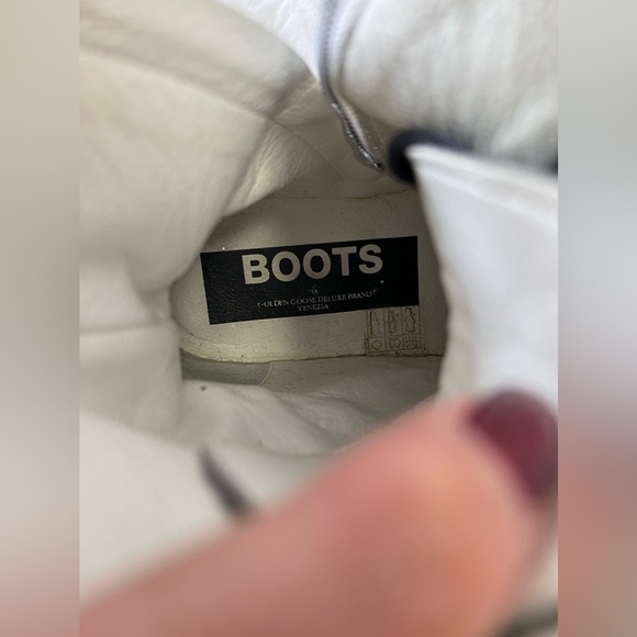 Golden Goose Glittered Leather Ankle Sneaker Boots | Hi Tops | Size 40 (US 10) - Picture 9 of 12